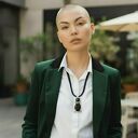 Naszyjnik z witrażowym wisiorem NERO z onyksu - metoda Tiffaniego