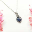 Naszyjnik Dumortieryt ze stali chirurgicznej - handmade wire wrapping 
