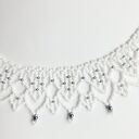Biała koronka - ręcznie robiony choker z koralików szklanych Preciosa