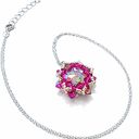 Różowy Naszyjnik "Crystal Fuchsia Maxima" z kryształami