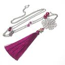 Naszyjnik boho Alloys Collection z perłami Majorka i rozetą ażur - stal szlachetna