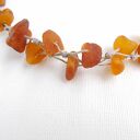 Matowe bursztyny Naszyjnik lniany