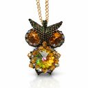 Naszyjnik z Sową - Ręcznie Szyta Biżuteria z Kryształów