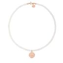 handmade naszyjnik z pereł naturalnych ze słońcem z różowego złota