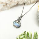 Naszyjnik z kamieniem księżycowym - stal chirurgiczna i wire wrapping