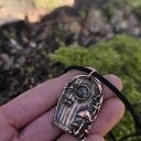 Hobbit Door - miedziany naszyjnik z agatem mszystym