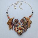 Smocza Straż - rzeźbiony naszyjnik z agatem i karneolem