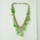 Wiosenna zieleń Naszyjnik lniany