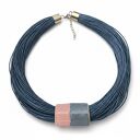 NASZYJNIK LEN NIEBIESKI JEANS z ceramiką 2