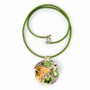 naszyjnik z witrażowym wisiorem BOTANIQO z agatem, koralem, howlitem