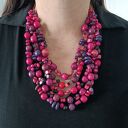 Fuksjowe korale pieciosznurowe