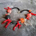 Niezwykły naszyjnik etno/boho z ciekawym koralem i lawą prezent lux UNIKAT