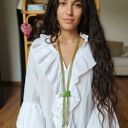 Długi Naszyjnik Boho z Zielonych Szklanych Korali - Ręcznie Pleciony z Regulowanym