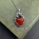 Naszyjnik Agat Serce stal chirurgiczna wisiorek handmade wirewrapping