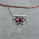 Tiny pendant red flower mandala