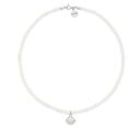 autorskie srebrny naszyjnik z pereł naturalnych z muszelką