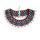 Naszyjnik koralikowy w formie kołnierza w stylu łemkowskim - elegancki choker
