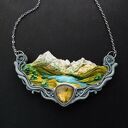 Naszyjnik z górskim widokiem i labradorytem "góry"