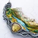 Naszyjnik z górskim widokiem i labradorytem "góry"