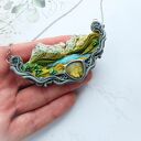 Naszyjnik z górskim widokiem i labradorytem "góry"