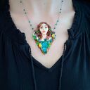 Naszyjnik z kobietą i malachitem