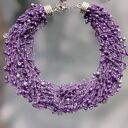 Naszyjnik Boho Fioletowy Mix Koralików Róża