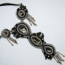 Duży naszyjnik glamour z kryształkami i cyrkoniami