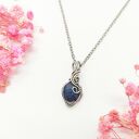 Naszyjnik Dumortieryt ze stali chirurgicznej - handmade wire wrapping 