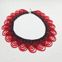 Naszyjnik choker „Mroczna Pokusa” - czerwono-czarna kolia z koralików