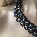 Naszyjnik „Wielki Gatsby” - ręcznie tkany choker z koralików szklanych (V-shape)
