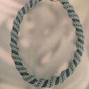 Naszyjnik Turkusowy Krótki Sznur Koralikowy