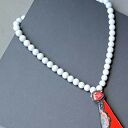 Koral i ręcznie malowana ceramika w wyjątkowym naszyjniku handmade prezent lux