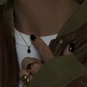 ręcznie zrobione naszyjniki złoty z onyksem