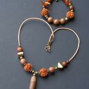 Agat DZI i rudraksha w niezwykłym etnicznym naszyjniku unikat handmade UNISEX, super prezent