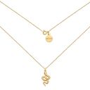 handmade złoty naszyjnik z gniecionym wężem