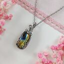 Naszyjnik z labradorytem na stali chirurgicznej - wire wrapping dla niej