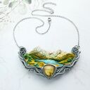 Naszyjnik z górskim widokiem i labradorytem "góry"