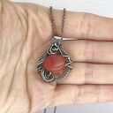 Srebrny naszyjnik z kwarcem wiśniowym - unikat