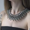 Ażurowa kolia „Kryształowa Jaskinia” - boho naszyjnik choker z koralików szklanych