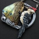 Naszyjnik dzięcioł z labradorytem