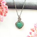 Naszyjnik Amazonit stal chirurgiczna wisiorek handmade wirewrapping
