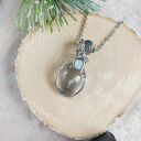 Naszyjnik Kryształ Górski "Lodowy Strumień" stal chirurgiczna wisiorek handmade