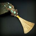 Naszyjnik perfumetka z amazonitem wire wrapping