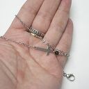 Choker ze stali szlachetnej z krzyżykiem i agatem 4 mm