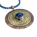 Wisior z jaspisem cesarskim na ażurowym słońcu c1366