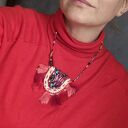 Naszyjnik koralikowy boho z frędzlami - ręcznie robiony