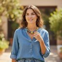 Naszyjnik FEBOO TALA lime&jeans z ceramiką na rzemieniach