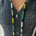 Naszyjnik Zielony Wąż Sznur Koralikowy
