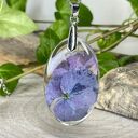 Owalny wisiorek z suszonymi kwiatami z2041