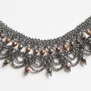 Kolia 'Grafit i Miedź' z fasetowanych koralików